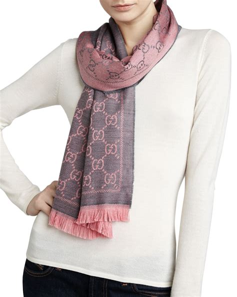 gucci wool stencil scarf|gucci wool scarf women's.